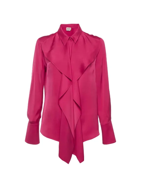 Alexander McQueen Pre-Owned ruffled silk shirt Pink 1312522