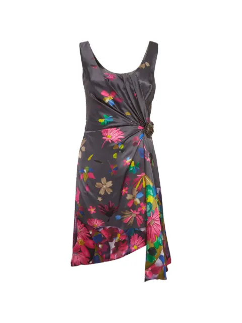 Versace Pre-Owned floral-print mini dress Grey 1309896