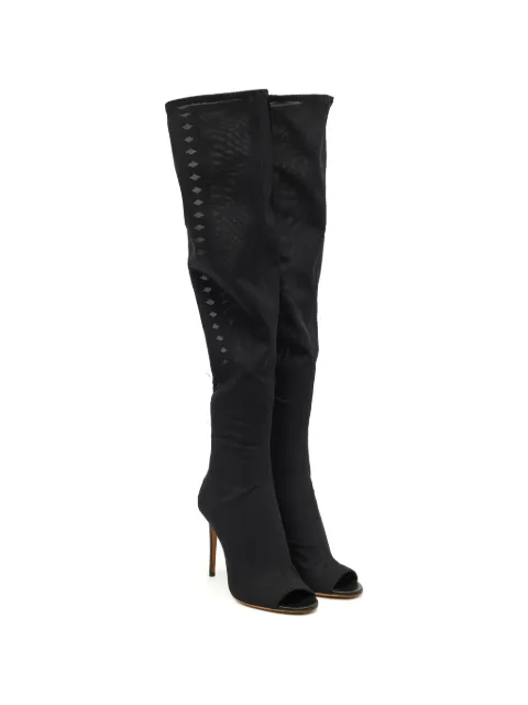 Jimmy Choo Pre-Owned open-toe mesh boots Black 1257926