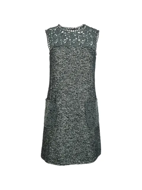 Dolce & Gabbana Pre-Owned lace-detail zip-up midi dress Grey 1316078
