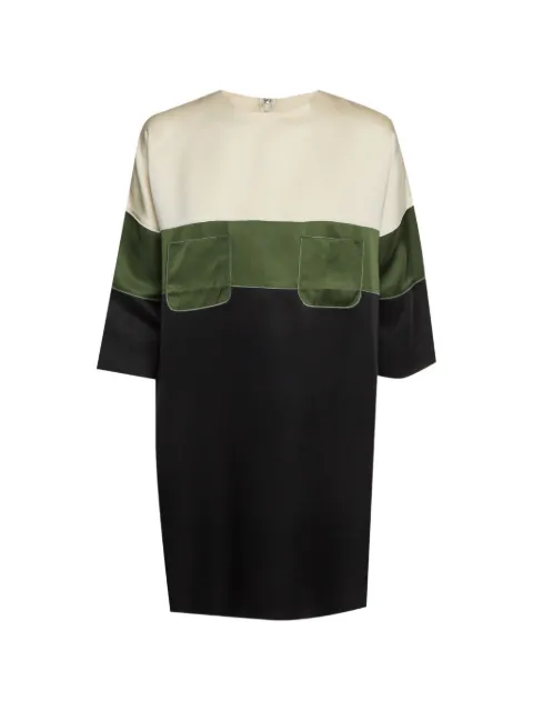 Celine Pre-Owned colorblock shift mini dress Black 1333017
