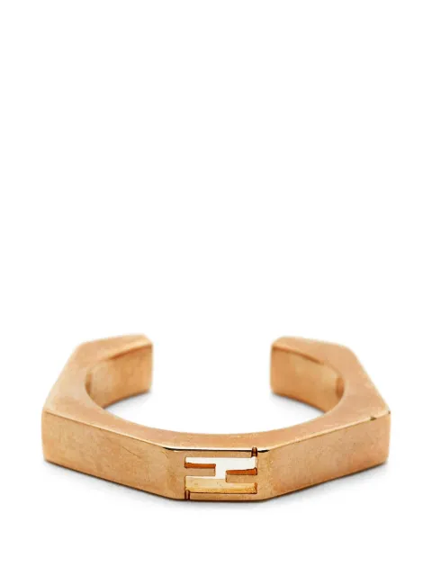 Fendi Pre-Owned Baguette hexagonal ring Pink 1331813
