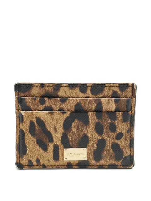 Dolce & Gabbana Pre-Owned leopard-print card holder Neutrals 1281296