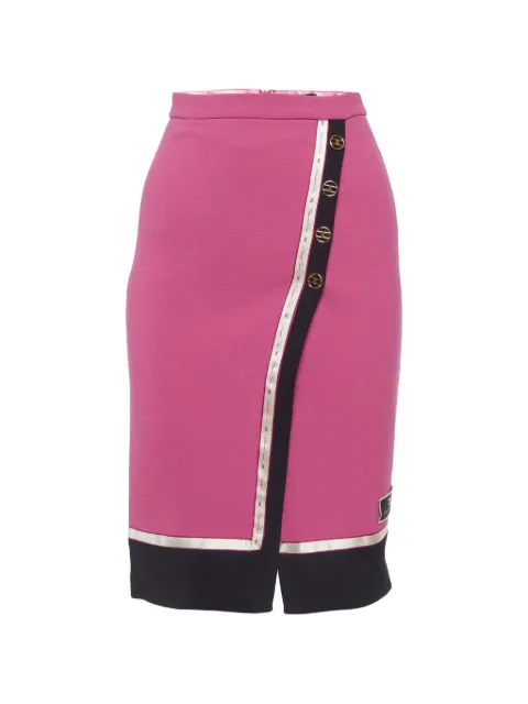 Elisabetta Franchi logo-plaque pencil midi skirt Pink 1289257