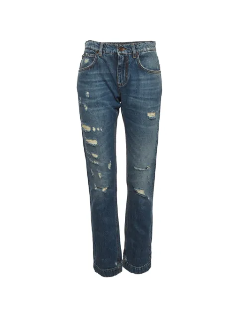 Dolce & Gabbana Pre-Owned Baroque Heart patch jeans Blue 1294582