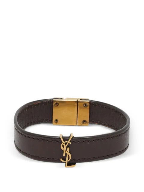 Saint Laurent Pre-Owned Opyum leather bracelet Brown 1359452
