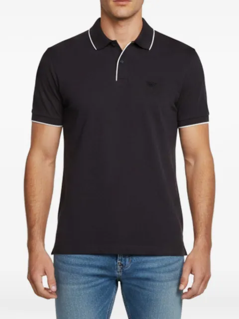 Emporio Armani Pre-Owned piqué short-sleeve polo shirt Black 1347742