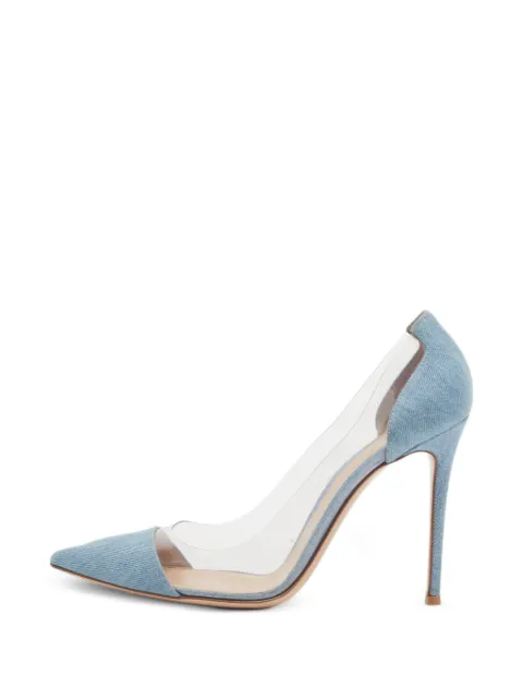 Gianvito Rossi Plexi pointed-toe pumps Blue 1349328