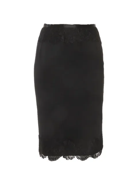 Dolce & Gabbana Pre-Owned lace-trim pencil skirt Black 1320620