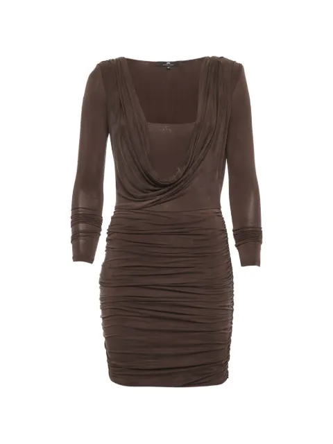 Elisabetta Franchi ruched jersey dress Brown 1282451