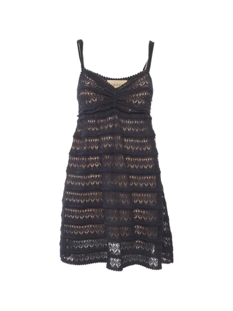 Gucci Pre-Owned open-knit silk mini dress Blue 1318854