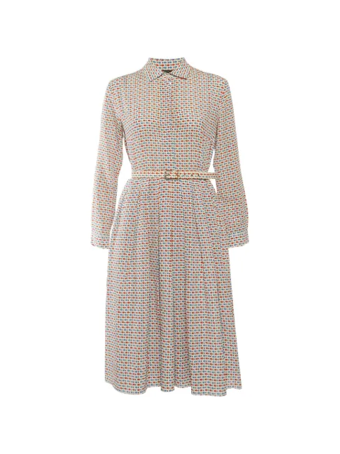 Weekend Max Mara fish-print belted midi dress Neutrals 1317855