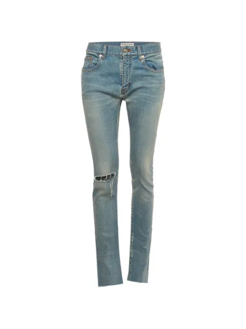 Balenciaga Pre-Owned distressed slim-fit jeans Blue 1326558