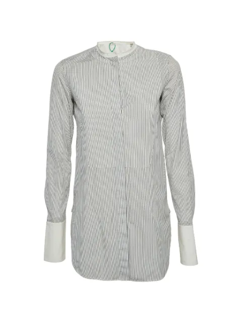 Celine Pre-Owned collarless striped shirt White 1293101