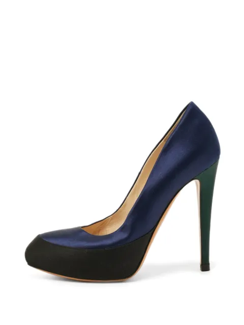 Moschino Pre-Owned tricolour platform pumps Blue 1293841