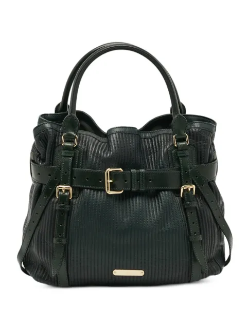 Burberry Pre-Owned belted quilted tote bag Green 1303907