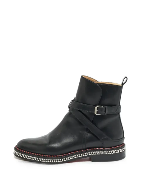 Christian Louboutin Pre-Owned chain midsole combat boots Black 1342273