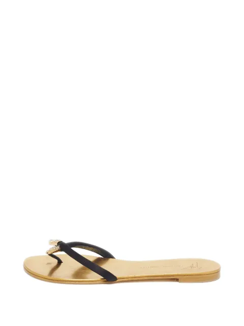 Giuseppe Zanotti Vintage crystal-embellished thong sandals Black 1306095