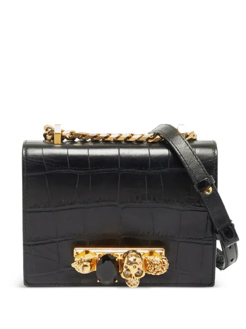 Alexander McQueen Pre-Owned Jewelled leather mini bag Black 1353465