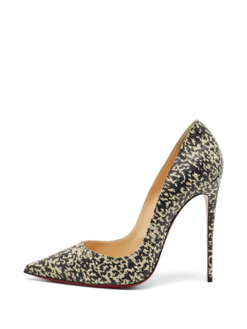 Christian Louboutin Pre-Owned Lock So Kate snakeskin-embossed pumps Black 1315676