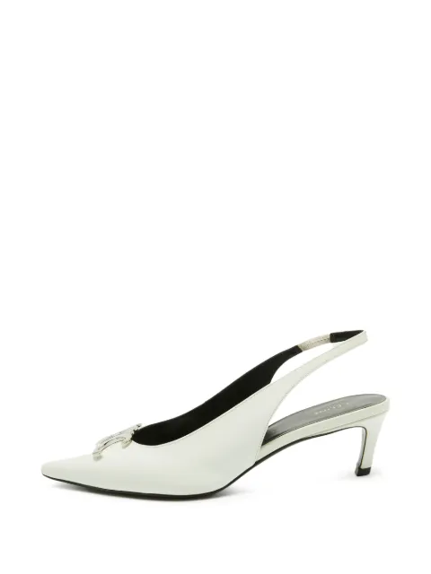 Celine Pre-Owned Triomphe Alma slingback pumps White 1347987