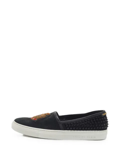 Christian Louboutin Pre-Owned Spike embroidered sneakers Black 1354777