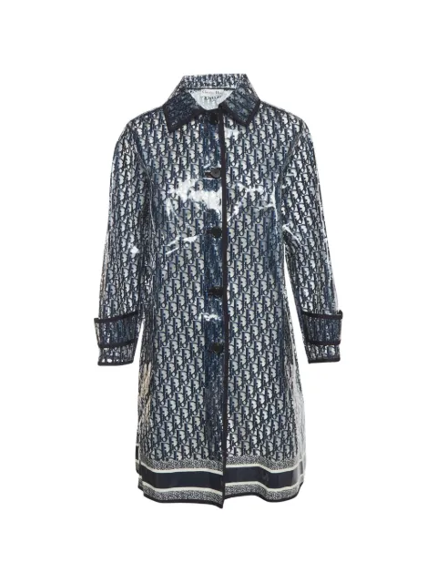 Christian Dior Pre-Owned Oblique-motif rain coat Blue 1292008
