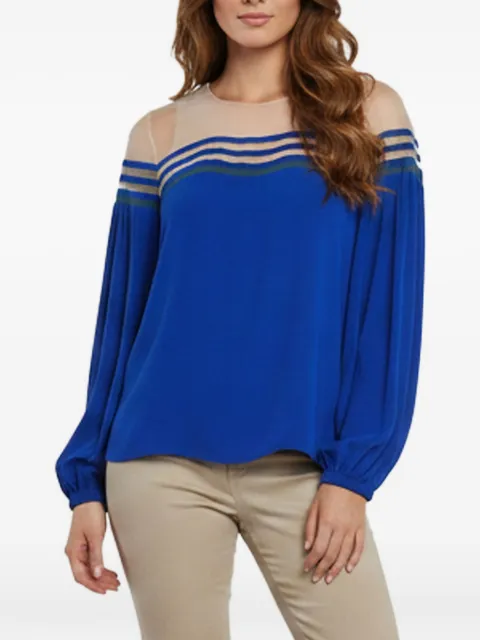 Fendi Pre-Owned mesh illusion-neck blouse Blue 1353173