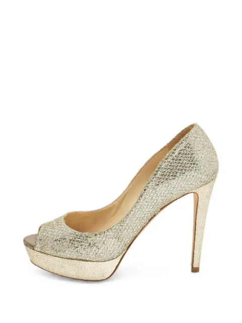 Jimmy Choo Pre-Owned Dahlia peep-toe pumps Gold 1304739