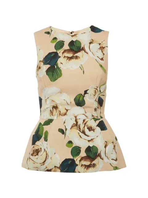 Dolce & Gabbana Pre-Owned floral-print peplum top Neutrals 1318581