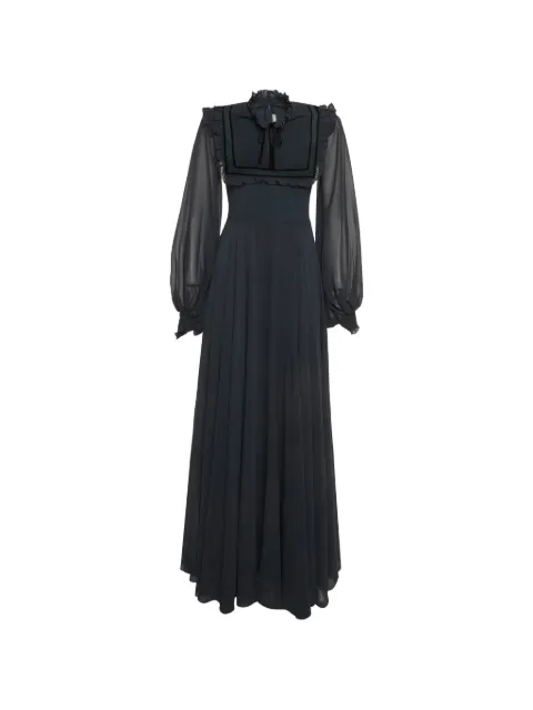 424 ruffle-trim lace-panel maxi dress Blue 1301309