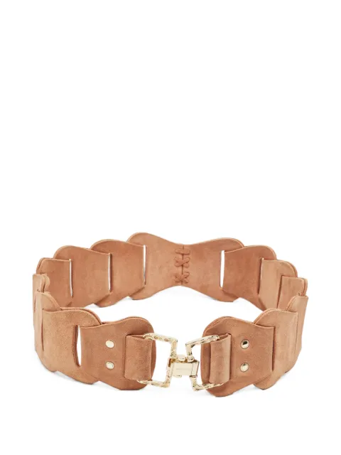 Roberto Cavalli Vintage hammered-effect buckle waist belt Neutrals 1068088