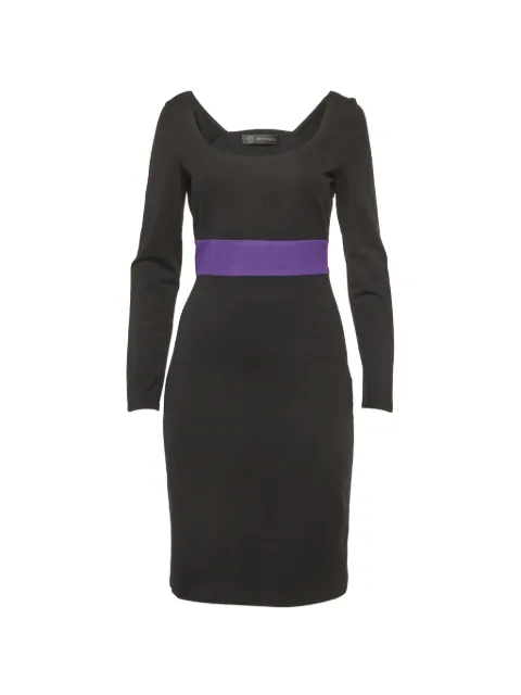 Versace Pre-Owned abstract-pattern long-sleeve midi dress Black 1304803