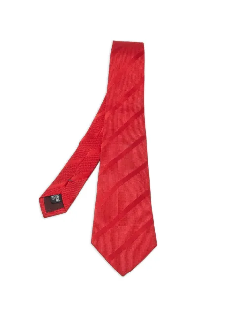 Giorgio Armani Pre-Owned diagonal stripe jacquard tie Red 1278336