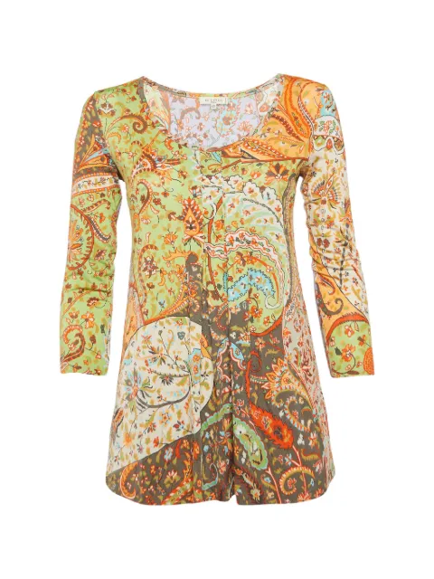 Etro Pre-Owned paisley-print long-sleeve blouse Green 1307129