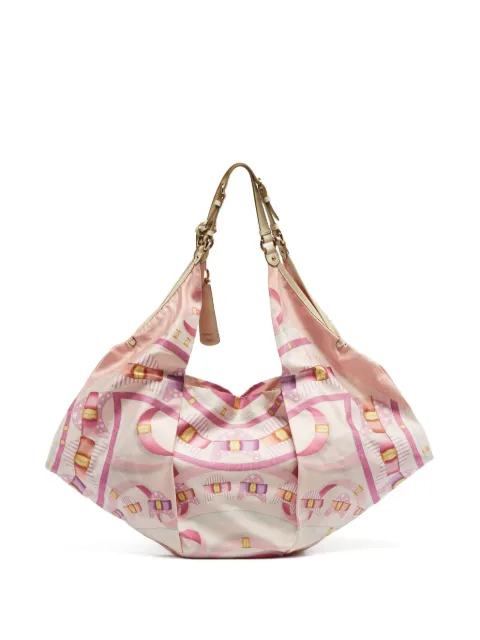 Ferragamo Pre-Owned pleated bow-print bag Pink 1262415
