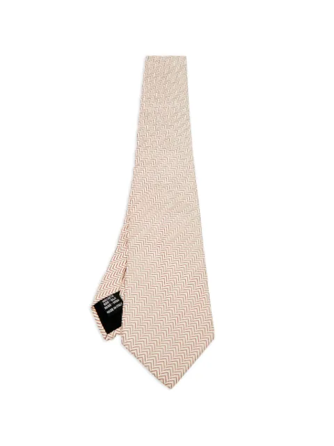 Valentino Garavani Pre-Owned chevron-pattern silk tie Neutrals 1279940