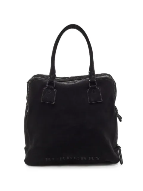 Burberry Pre-Owned logo-print double-zip holdall bag Black 1353367