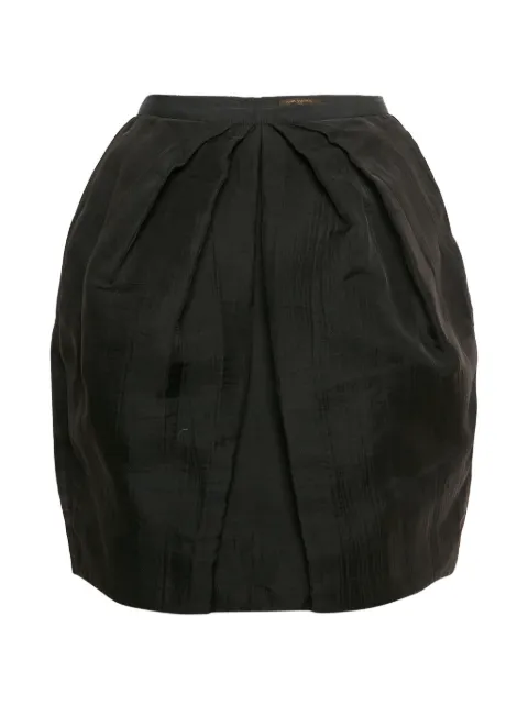 Louis Vuitton Pre-Owned pleated zip-up skirt Black 1320591