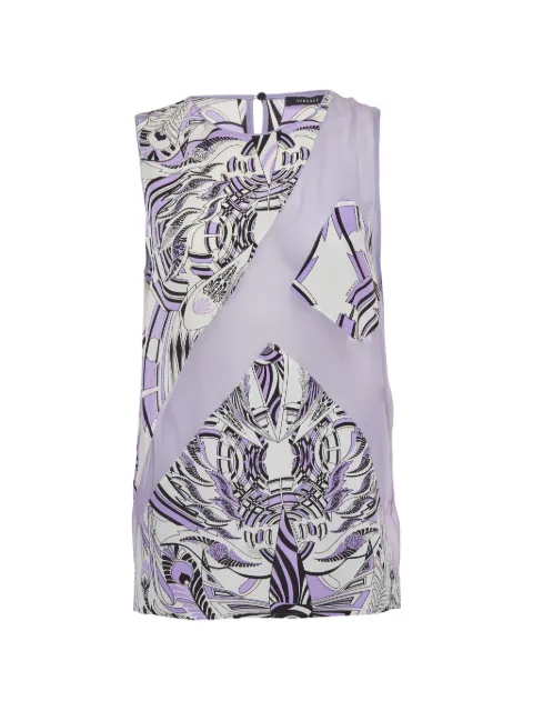 Versace Pre-Owned abstract-print silk blouse Purple 1317354
