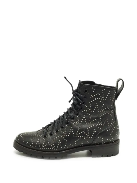 Jimmy Choo Pre-Owned Cruz studded combat boots Black 1282880