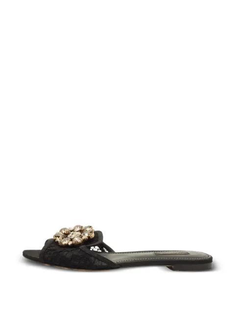 Dolce & Gabbana Pre-Owned Sofia crystal-embellished lace sandals Black 1290066