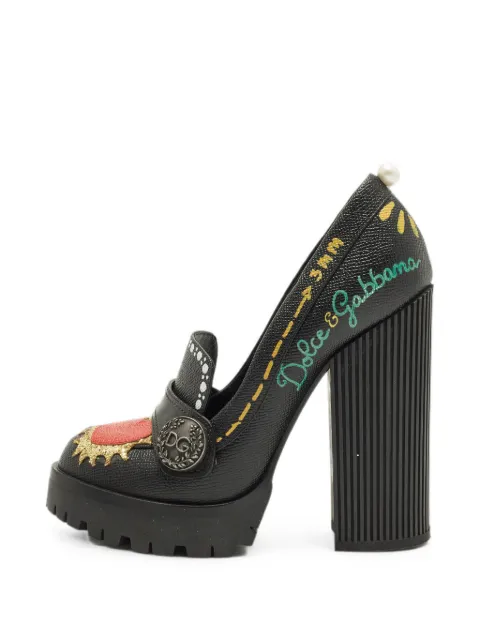 Dolce & Gabbana Pre-Owned Edna heart-patch pumps Black 1299705