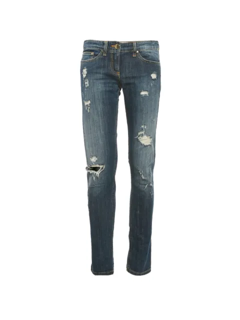 Elisabetta Franchi button-fastening distressed denim jeans Blue 1272003