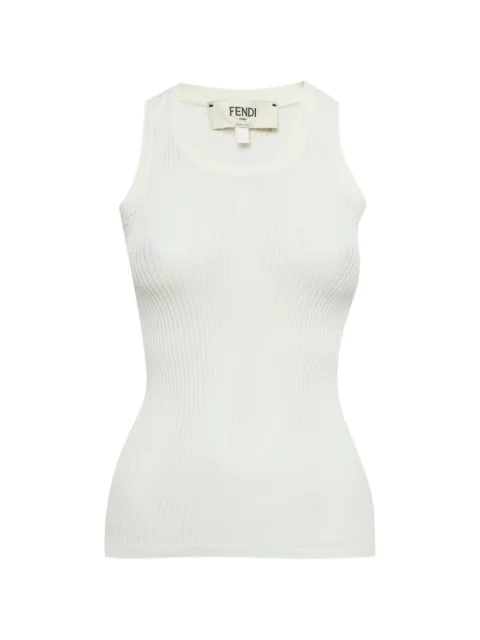 Fendi Pre-Owned rib-knit tank top Neutrals 1305458