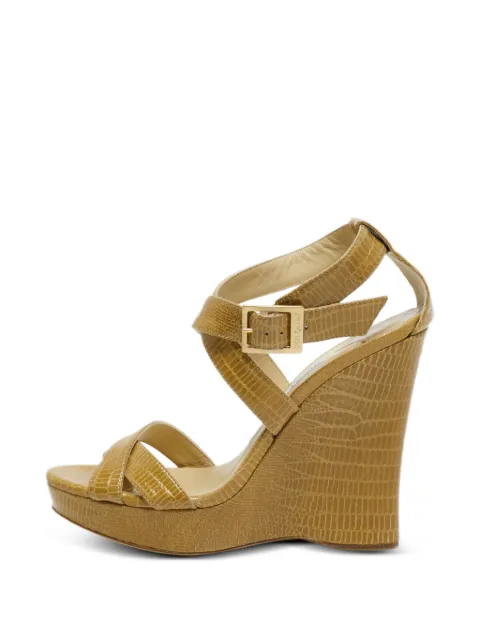 Jimmy Choo Pre-Owned Lucia lizard-embossed sandals Neutrals 1347697
