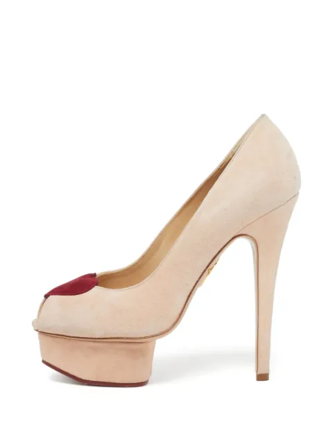 Charlotte Olympia Dolly heart-detail platform pumps Neutrals 1300454