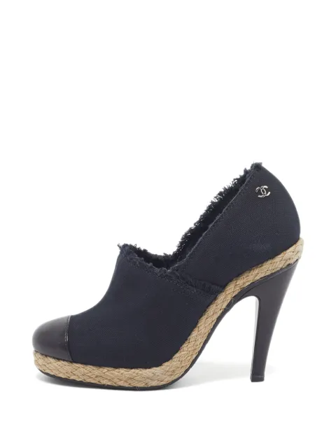 CHANEL Pre-Owned CC cap-toe ankle boots Blue 1337978