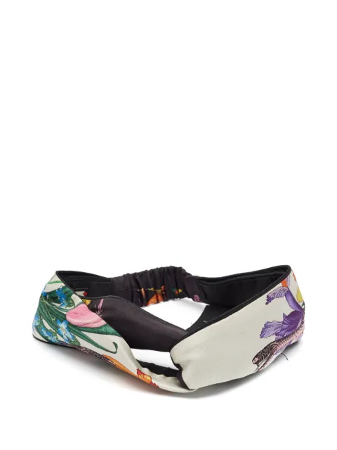 Gucci Pre-Owned floral-snake print headband Black 1360165