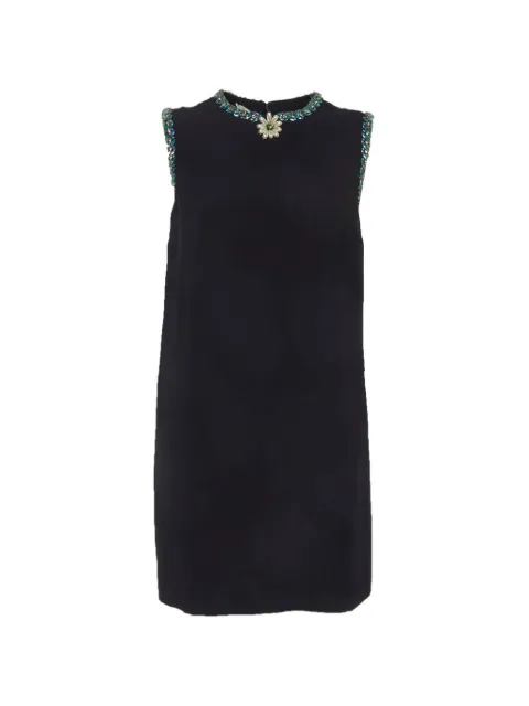 Miu Miu Pre-Owned embellished sleeveless mini dress Blue 1318626